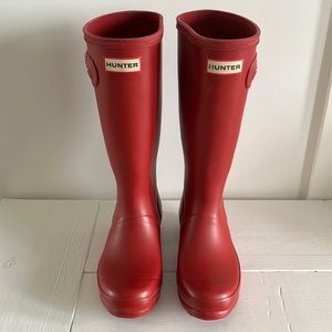 Red Hunter Boots Youth Size 5
